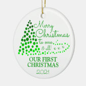 Décoration En Céramique Ombré sapin de Noël, notre première Noël (Gauche)