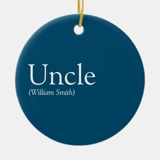 Décoration En Céramique Oncle cool, Définition de Funcle Bleu moderne (Devant)