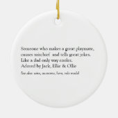 Décoration En Céramique Oncle, Funcle Définition moderne Noir et blanc (Dos)