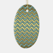 Décoration En Céramique Or et Turquoise Motif Chevron (Droite)