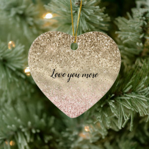 Décoration En Céramique Or rose brillant Parties scintillant amour