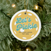 Orange Pickleball Pickle Texte personnalisé