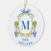 Décoration En Céramique Orange Topiary Chinoiserie Monogram Adresse (Gauche)