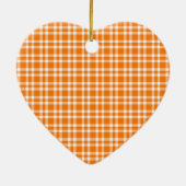 Décoration En Céramique Orange White Plaid Pattern (Dos)