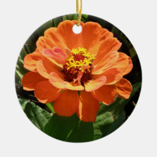 Décoration En Céramique Orange Zinnia Anniversaire personnalisé
