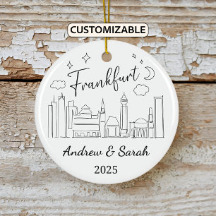 Décoration En Céramique Ordinateur Skyline personnalisé Frankfurt Ornament