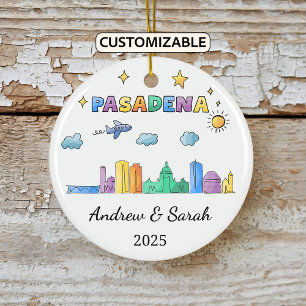 Décoration En Céramique Ordinateur Skyline personnalisé Pasadena Ornament,
