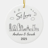 Décoration En Céramique Ordinateur Skyline personnalisé St Louis Ornament, (Devant)