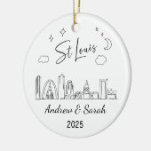 Décoration En Céramique Ordinateur Skyline personnalisé St Louis Ornament, (Gauche)