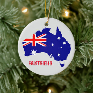 Décoration En Céramique Ornament d'Australia Flag Map Circle