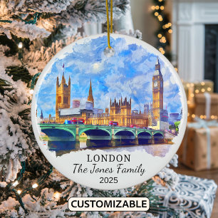 Décoration En Céramique Ornament de Londres personnalisé, Angleterre