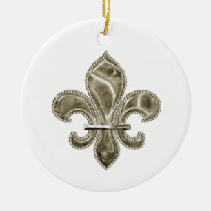 Décoration En Céramique Ornament personnalisé Gold Fleur de Lys