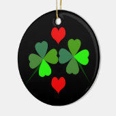 Décoration En Céramique Ornament shamrock et Red Hearts (Gauche)