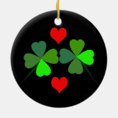 Décoration En Céramique Ornament shamrock et Red Hearts (Dos)