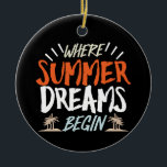 Décoration En Céramique Où les rêves d'été commencent' Celestial Beach Nig<br><div class="desc">Plongez dans le charme des nuits d'été avec notre "Where Summer Dreams Begin". La typographie vibrante et les silhouettes de palmiers ludiques s'intègrent dans un décor de starburst rays invitation vous perdre dans l'enchantement des escapades estivales. C’est l’occasion idéale pour les soirées chaudes ou les feux de plage sous les...</div>