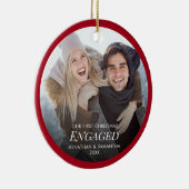 Décoration En Céramique Our First Christmas Engaged Photo Red (Droite)