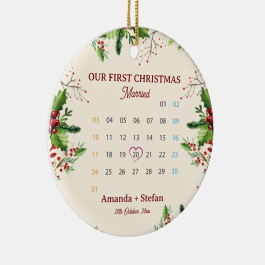 Décoration En Céramique Our First Christmas Keepsake Married Calendar (Droite)