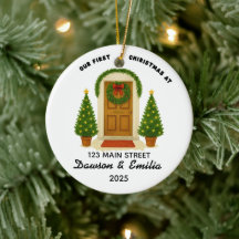 Our First Christmas New Home Custom Address Orname