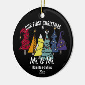 Décoration En Céramique Our First Christmas Rainbow Pride Tree Personalize (Gauche)