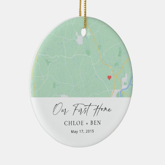 Décoration En Céramique Our First Home Personalized Home Map (Droite)