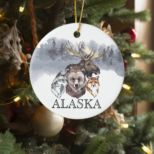 Décoration En Céramique Ours des animaux de l'Alaska Ours Oie de loup