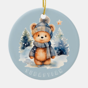 Décoration En Céramique Ours en peluche dans la forêt, personnalisé
