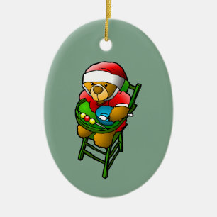 Décoration En Céramique Ours en peluche de Noël