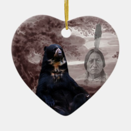 Décoration En Céramique Ours noir amérindien (Devant)