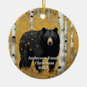 Décoration En Céramique Ours noir de la forêt dorée (Devant)