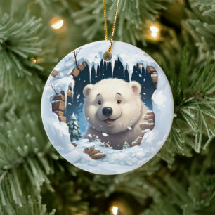 Décoration En Céramique Ours polaire 3D personnalisé