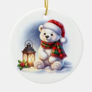 Décoration En Céramique Ours polaire de Noël