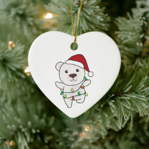 Décoration En Céramique Ours polaire Noël Animaux d'hiver Ours polaire Ce