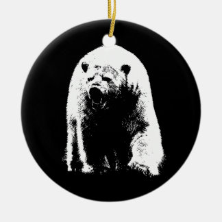 Décoration En Céramique Ours polaire noir et blanc Pop Art