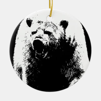Décoration En Céramique Ours polaire noir et blanc Pop Art