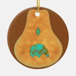 Décoration En Céramique Ours Zuni Turquoise d'Amérique