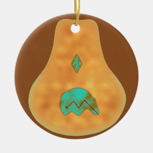 Décoration En Céramique Ours Zuni Turquoise d'Amérique (Devant)