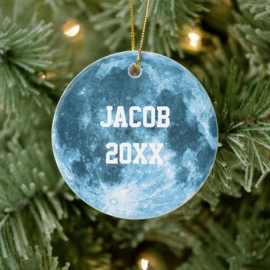 Décoration En Céramique Outer Space Astronomy Astronaut Custom Name Moon (Arbre)
