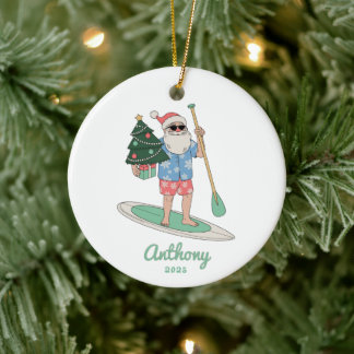 Décoration En Céramique Paddle Board Père Noël Noël