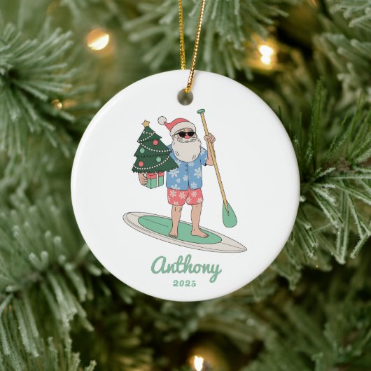 Décoration En Céramique Paddle Board Père Noël Noël (Arbre)