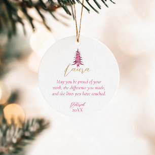 Décoration En Céramique Pagode Rouge Retraite des arbres de Noël 1-Photo