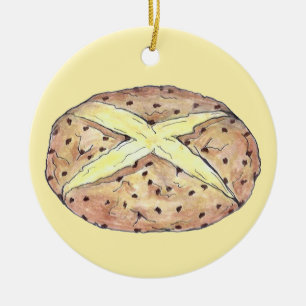 Décoration En Céramique Pain de soda irlandais Pain Saint Patrick's Day Ba