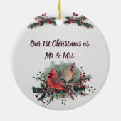 Décoration En Céramique Paire des Cardinaux 1er Noël Ensemble (Dos)