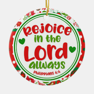Décoration En Céramique Paisley Rejoice dans le Seigneur toujours Noël