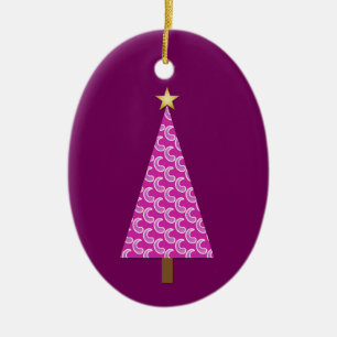 Décoration En Céramique Paisley violet arbre de Noël moderne