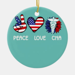 Décoration En Céramique Paix Amour CNA Vie Patriotique Infirmière Quatre J