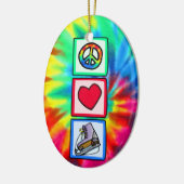 Décoration En Céramique Paix, amour, patin de glace (Gauche)