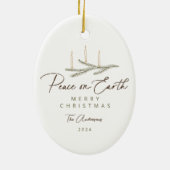 Décoration En Céramique Paix botanique rustique sur Terre Script Photo (Dos)