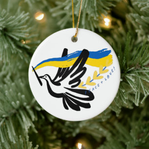 Décoration En Céramique Paix pour l'Ukraine