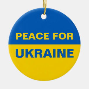 Décoration En Céramique Paix pour l'Ukraine Pavillon ukrainien