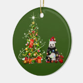 Décoration En Céramique Panda avec lumières Casquettes Noël (Gauche)